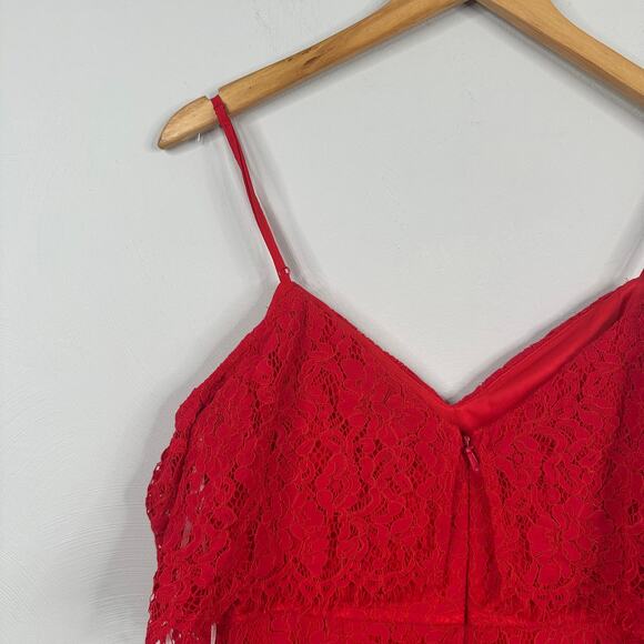 Lulus Caterina Red Lace Off-the-Shoulder Maxi Dress - Picture 9 of 10